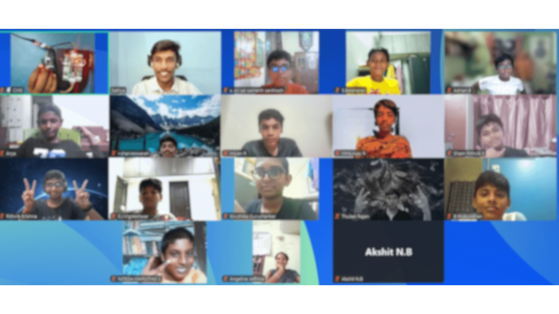 Live online class with students